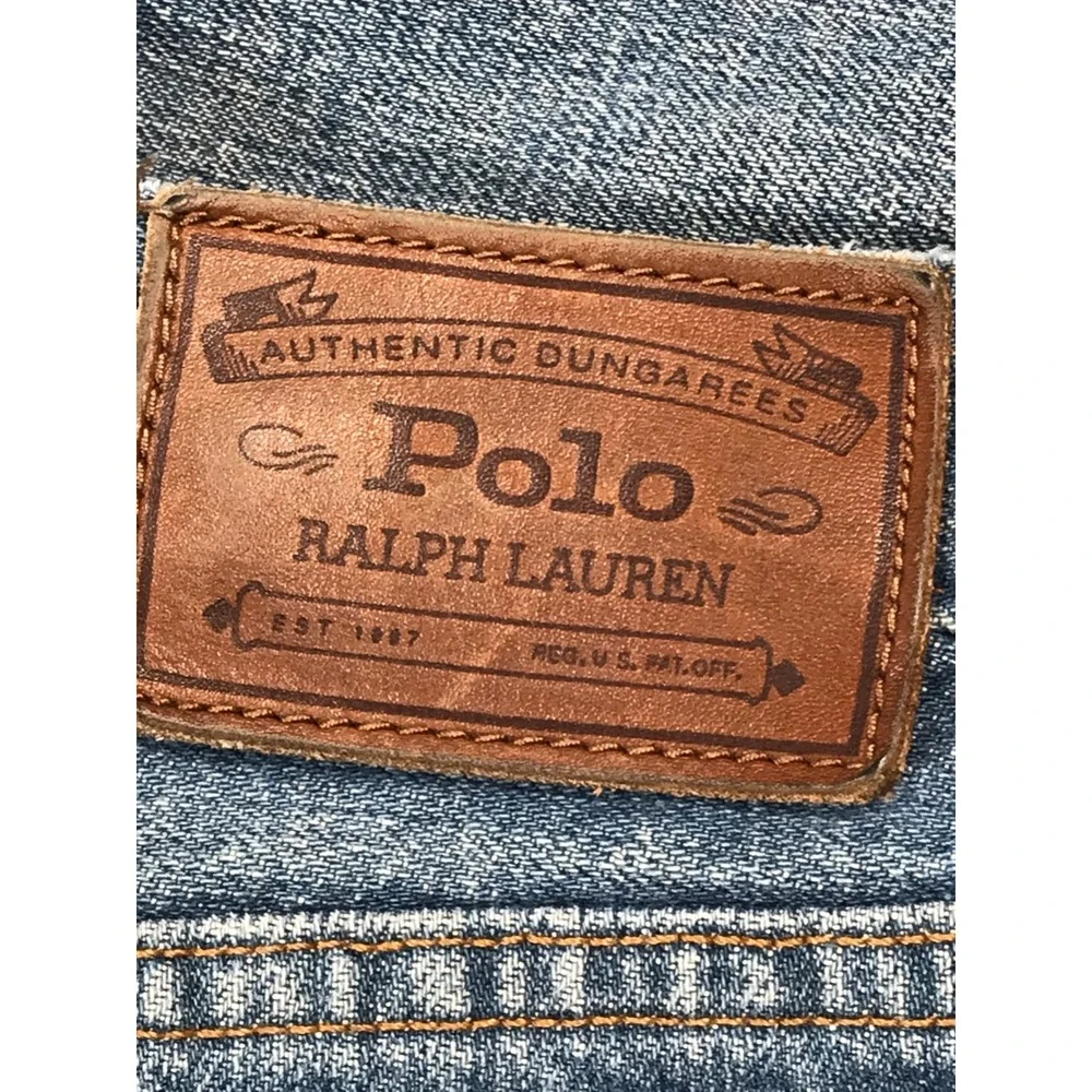 Vintage Polo Ralph Lauren Jeans Men 32x28 Blue Dungarees Relaxed Cotton Work Y2K